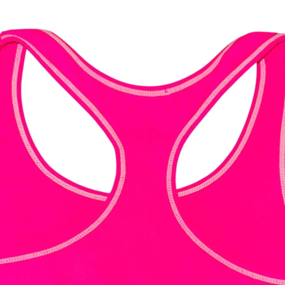 XOXO Girl size M 8/10 bright Pink unlined unpadded athletic racerback Sports Bra
